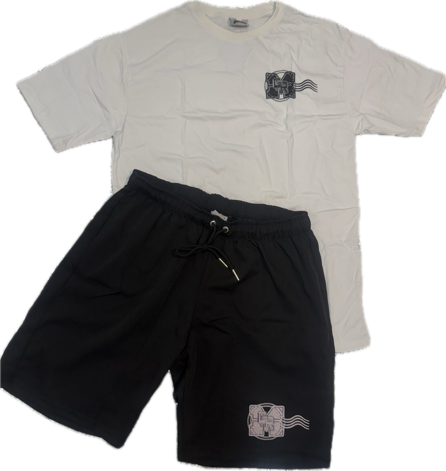 GRM cotton two-piece set – white & black