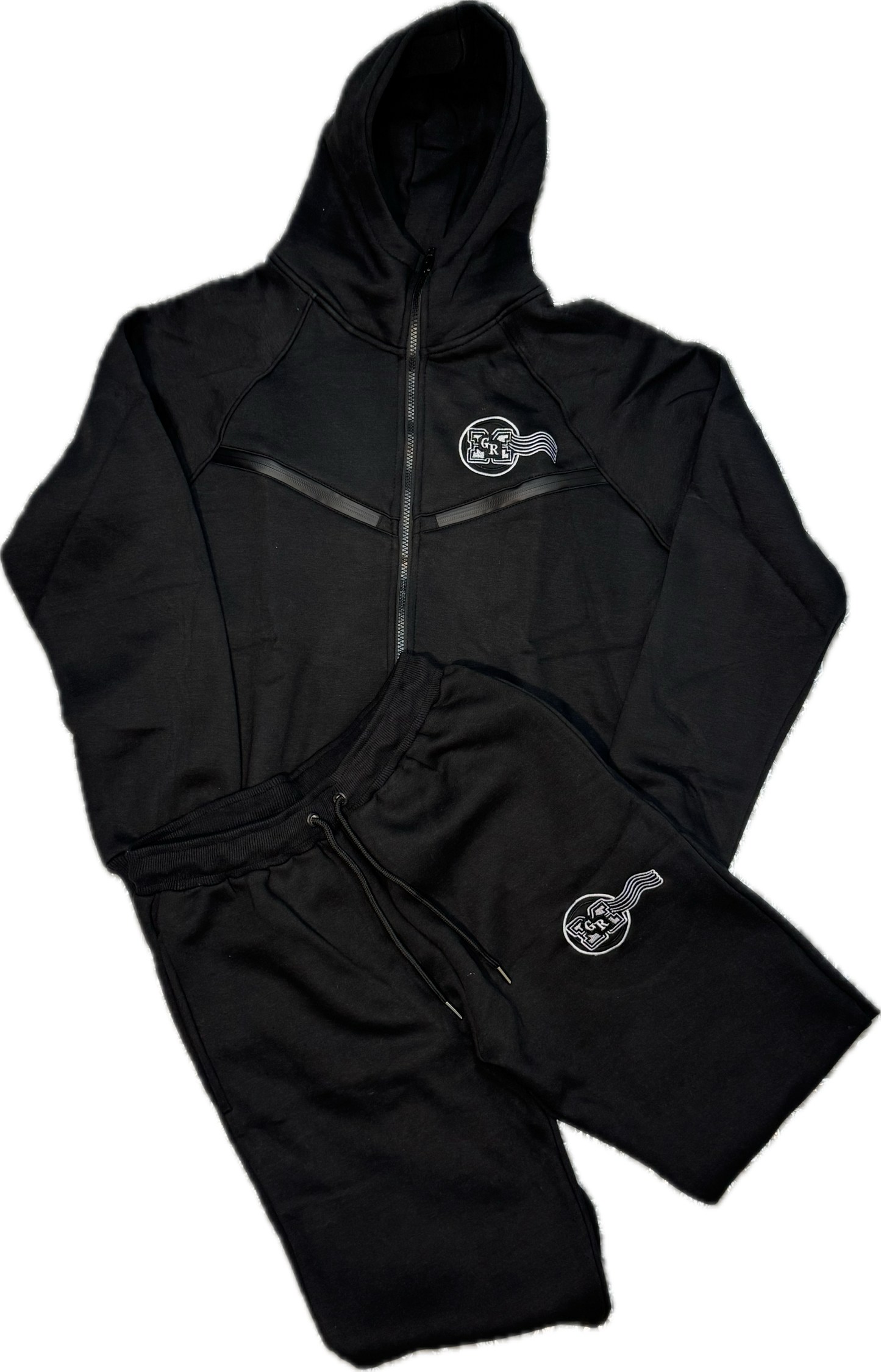 GRM women’s black tech-style jogging suit
