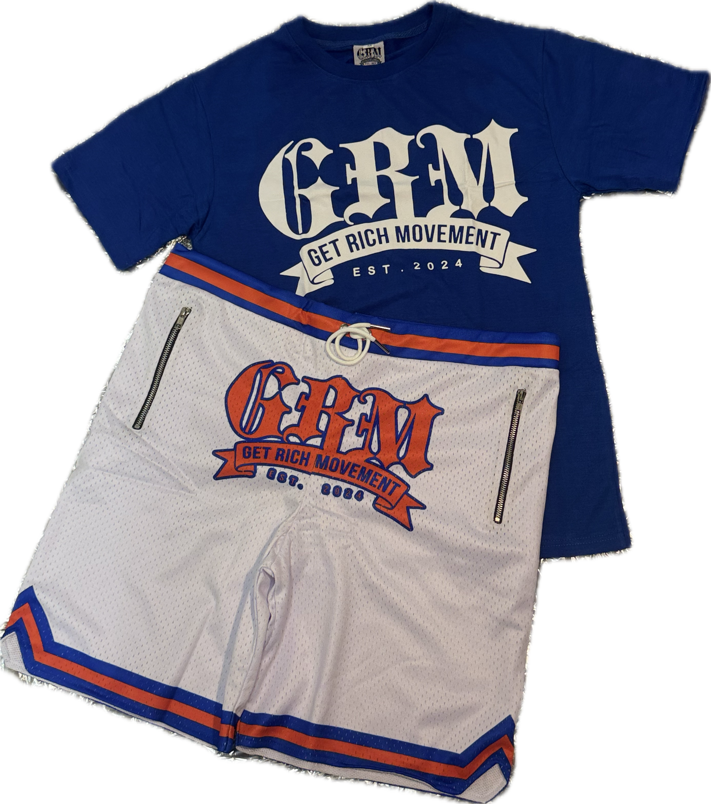 GRM men’s blue and orange Basketball Set