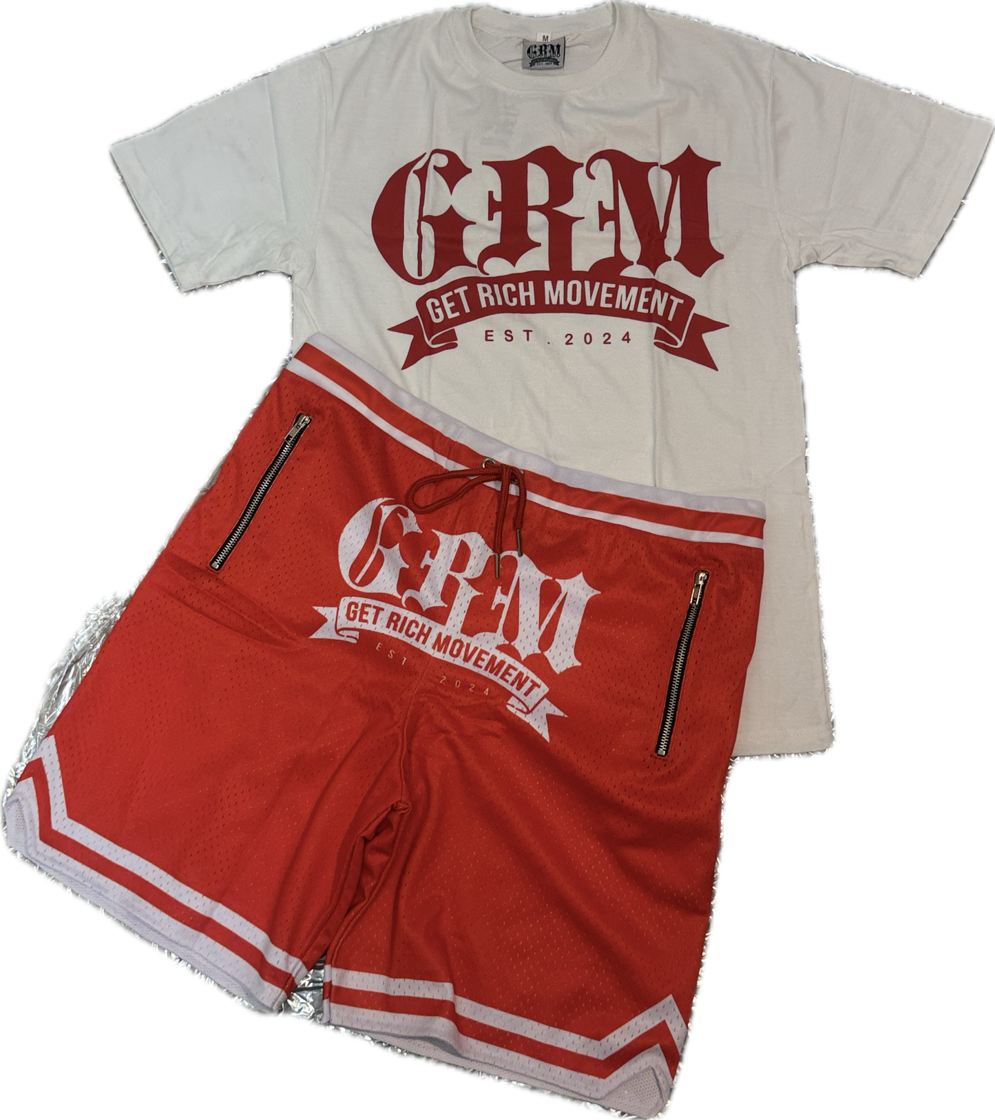 GRM men’s basketball set – white & red.