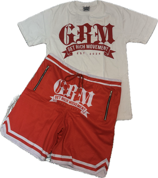 GRM men’s basketball set – white & red.