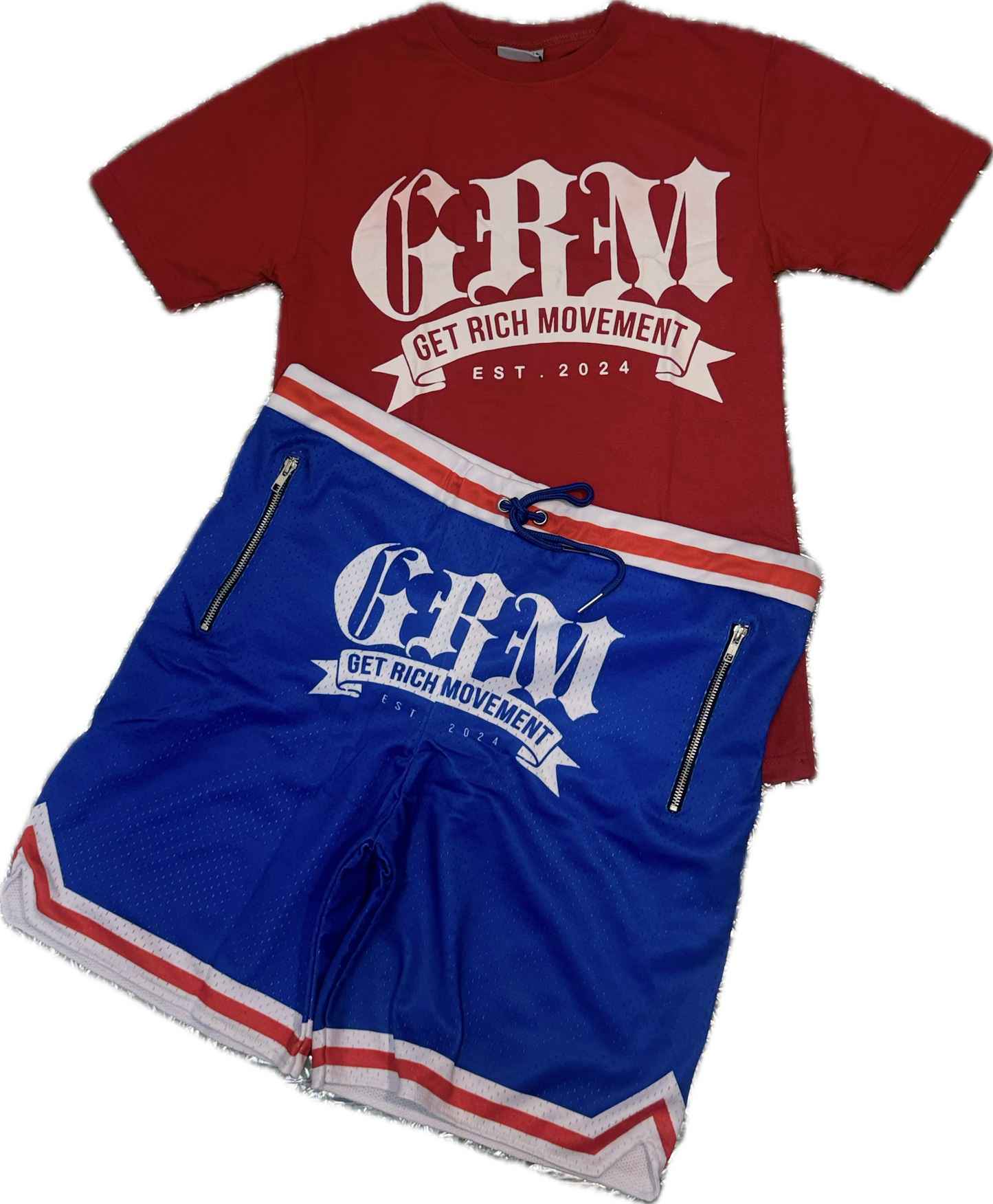 GRM men’s basketball set – red & blue.