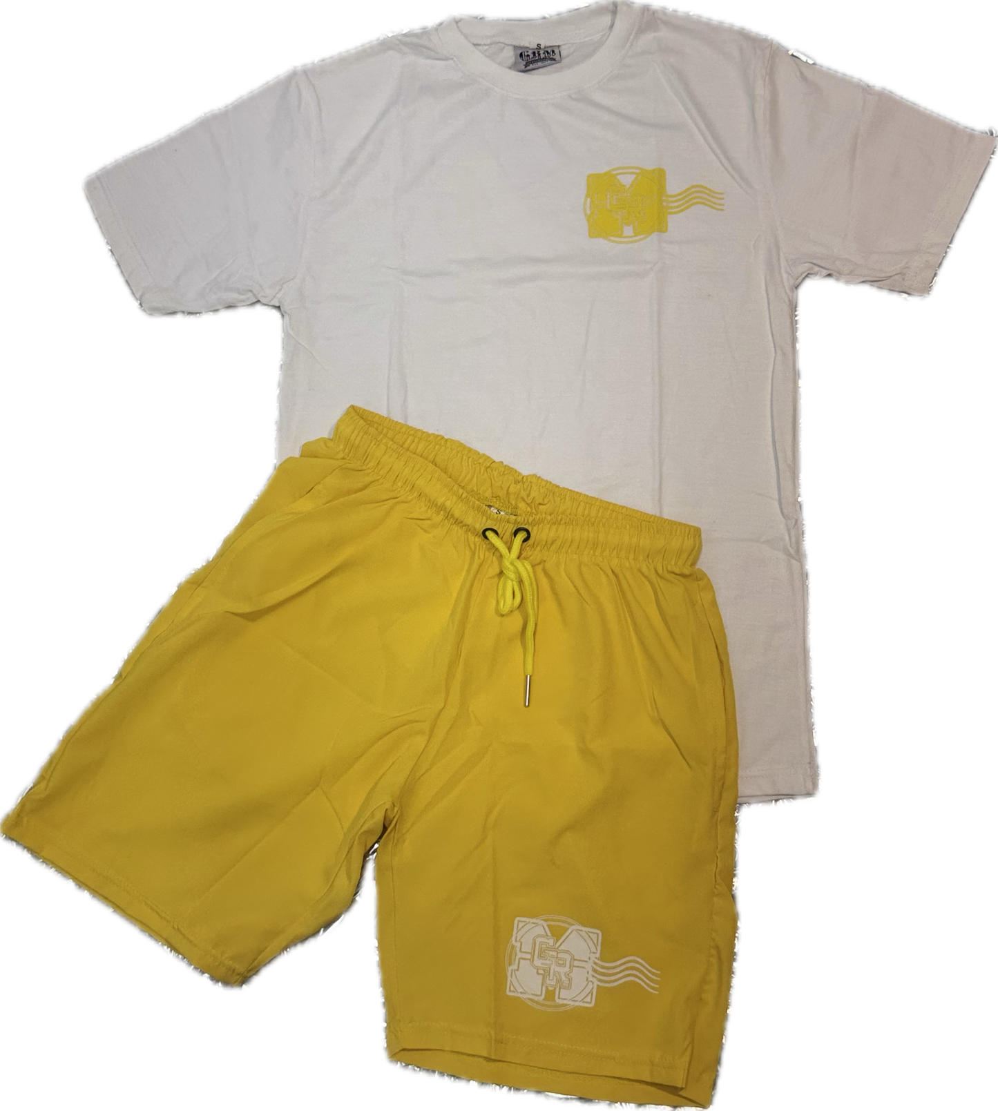 GRM cotton two-piece set – white & yellow