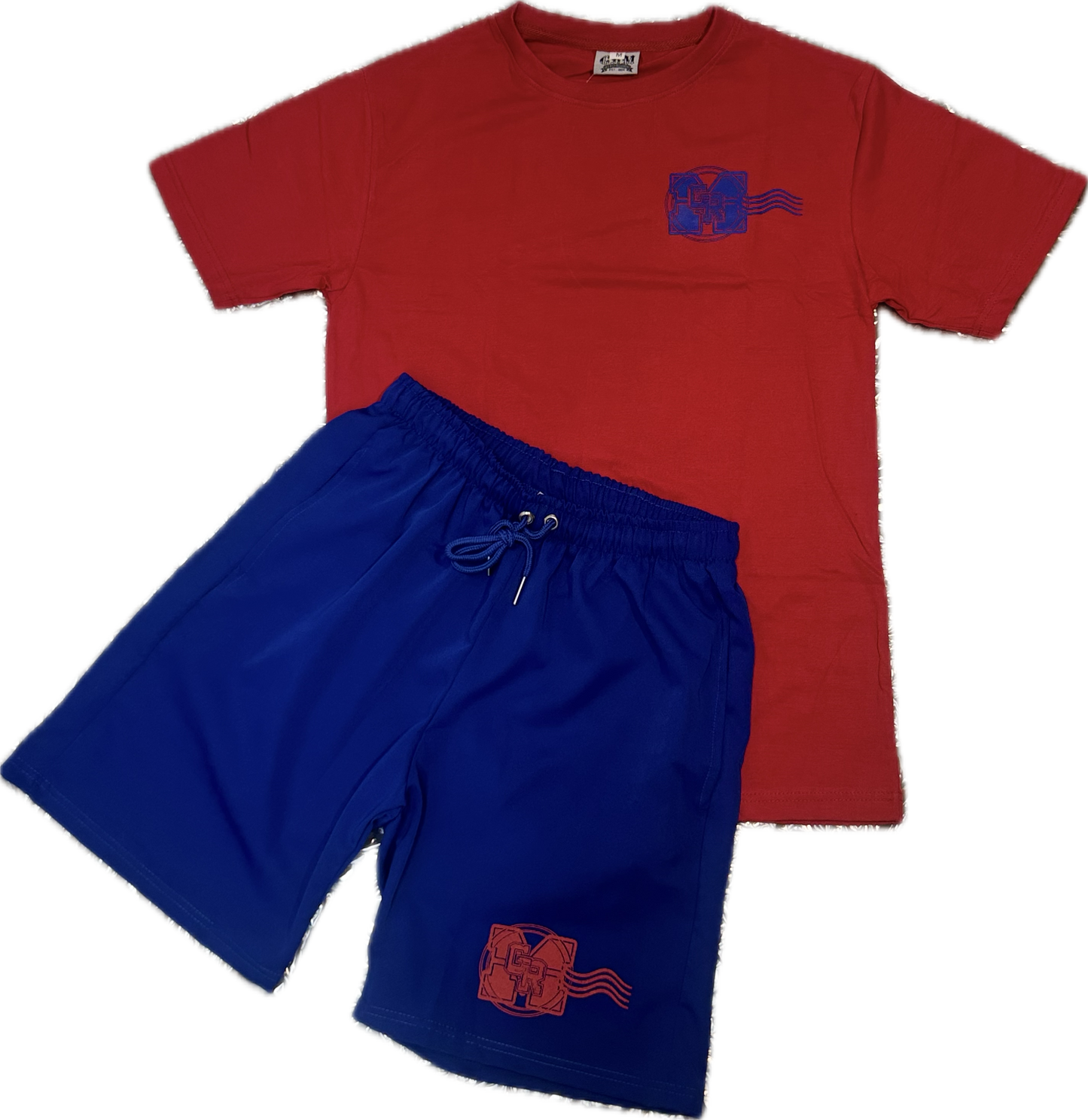 GRM cotton two-piece set – red & blue
