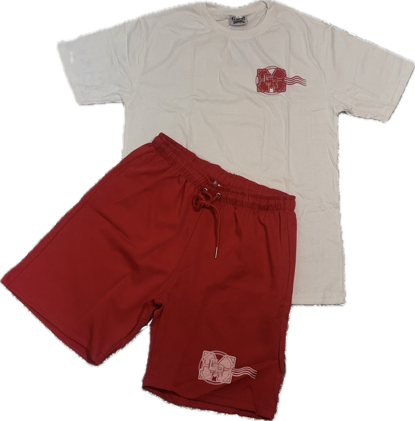 GRM cotton two-piece set – white & red