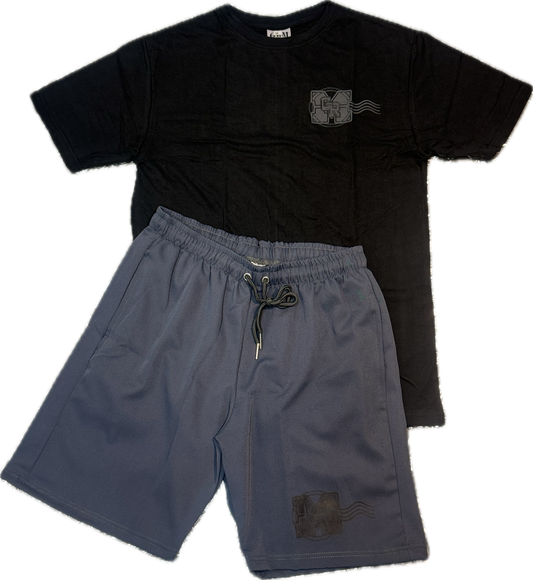 GRM cotton two-piece set – black & grey