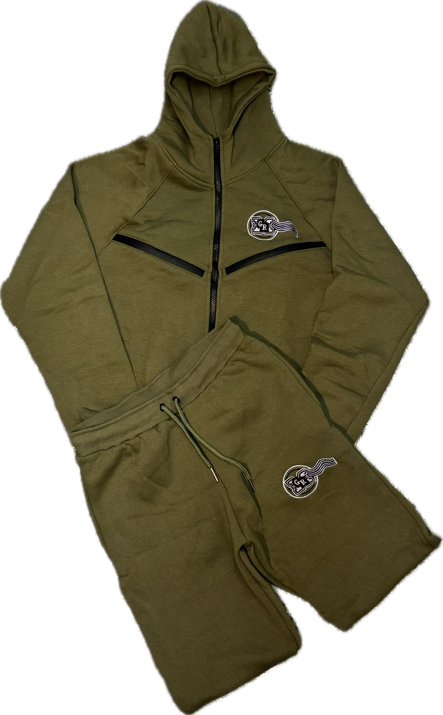 GRM women’s olive green tech-style jogging suit