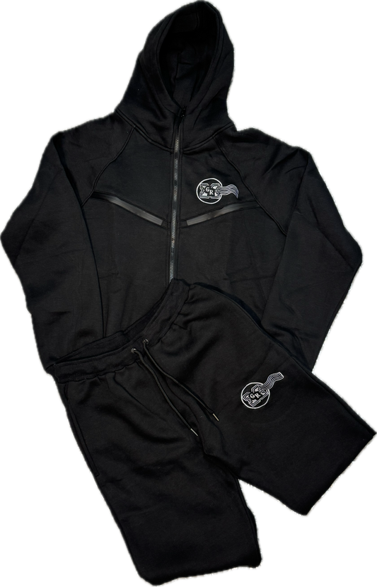 GRM women’s black tech-style jogging suit