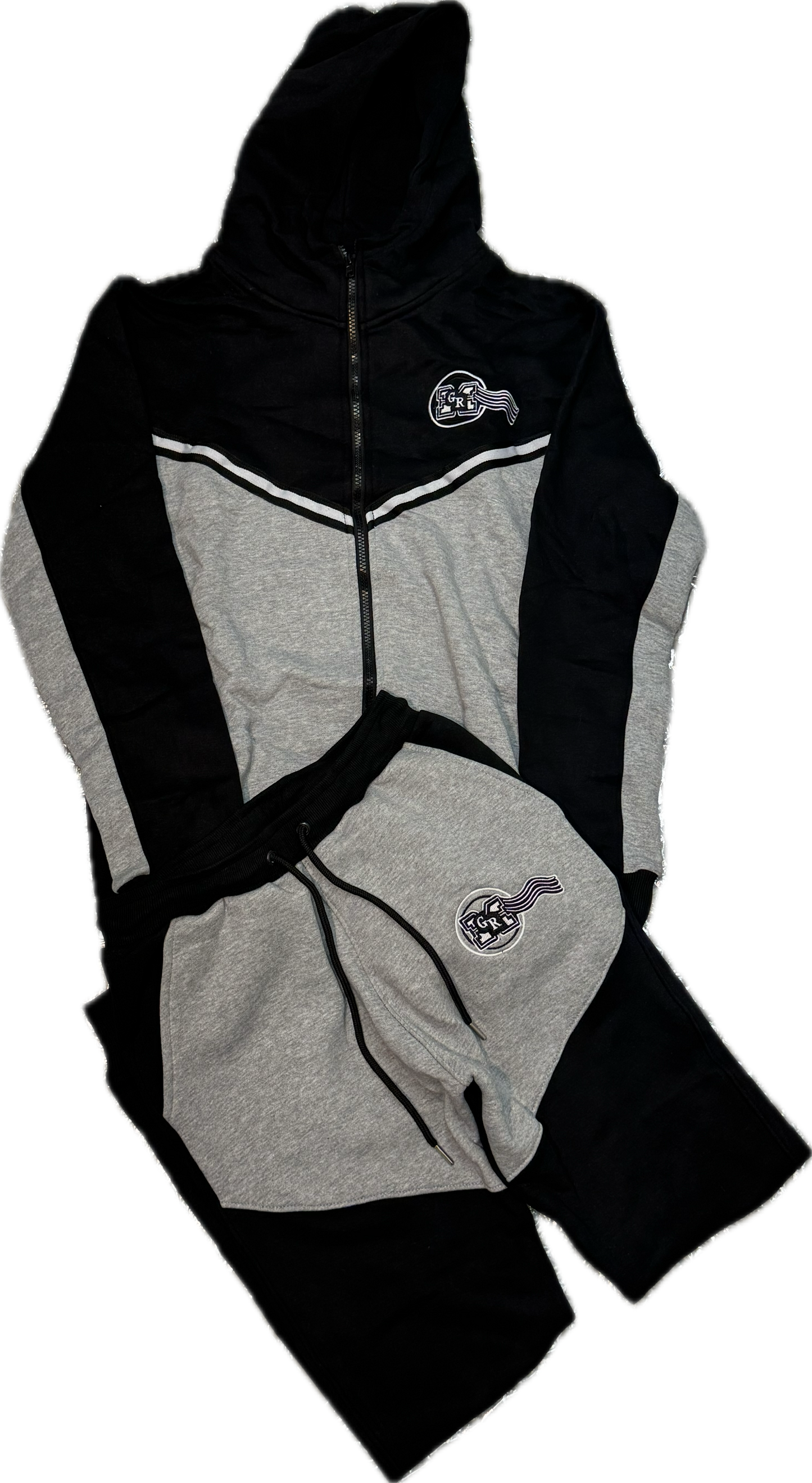 GRM black and grey tech jogging suit