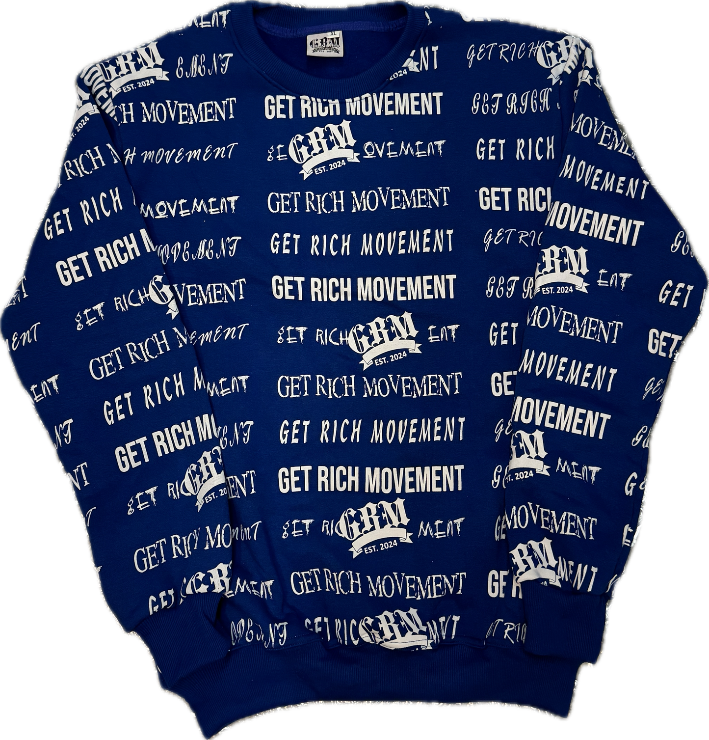GRM blue and white printed sweater