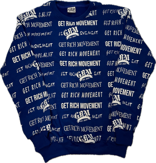 GRM blue and white printed sweater