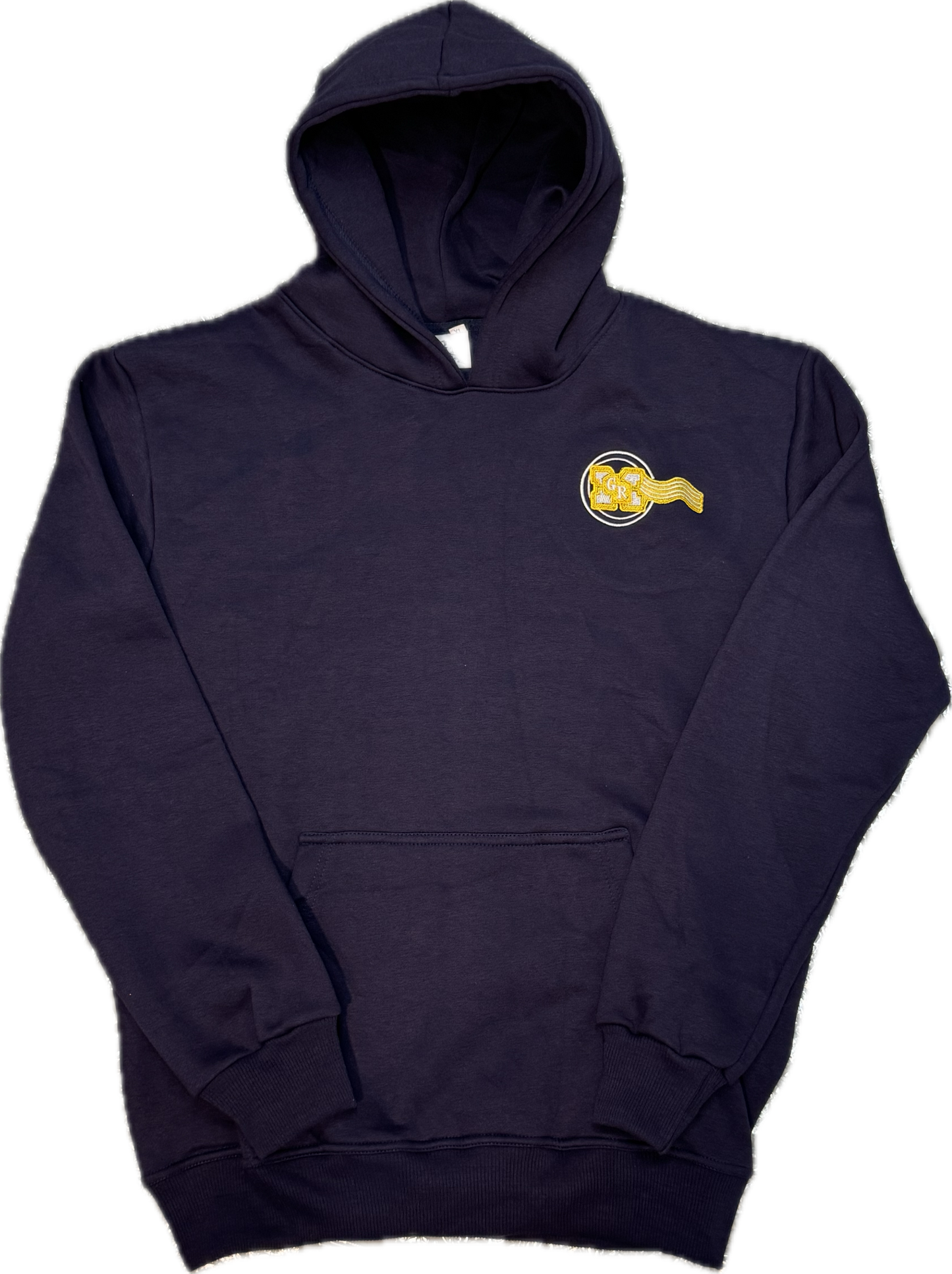 GRM navy blue and yellow hoodie